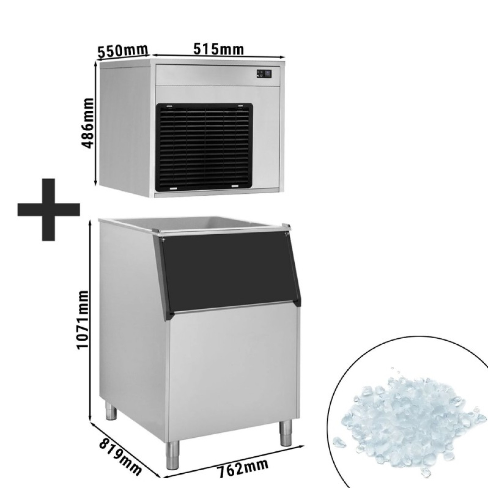 Льдогенератор чешуйчатого льда - 220 кг / 24 ч GGM Gastro FEI220N#EVI200F