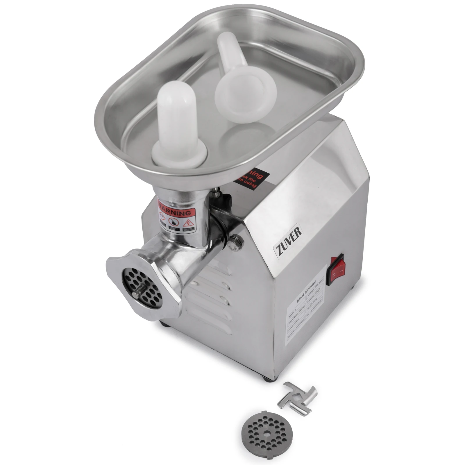 М'ясорубка професійна ZUVER 8 Grinder Profi Budget 600W мотор алюміній горловина зі сталі - 2