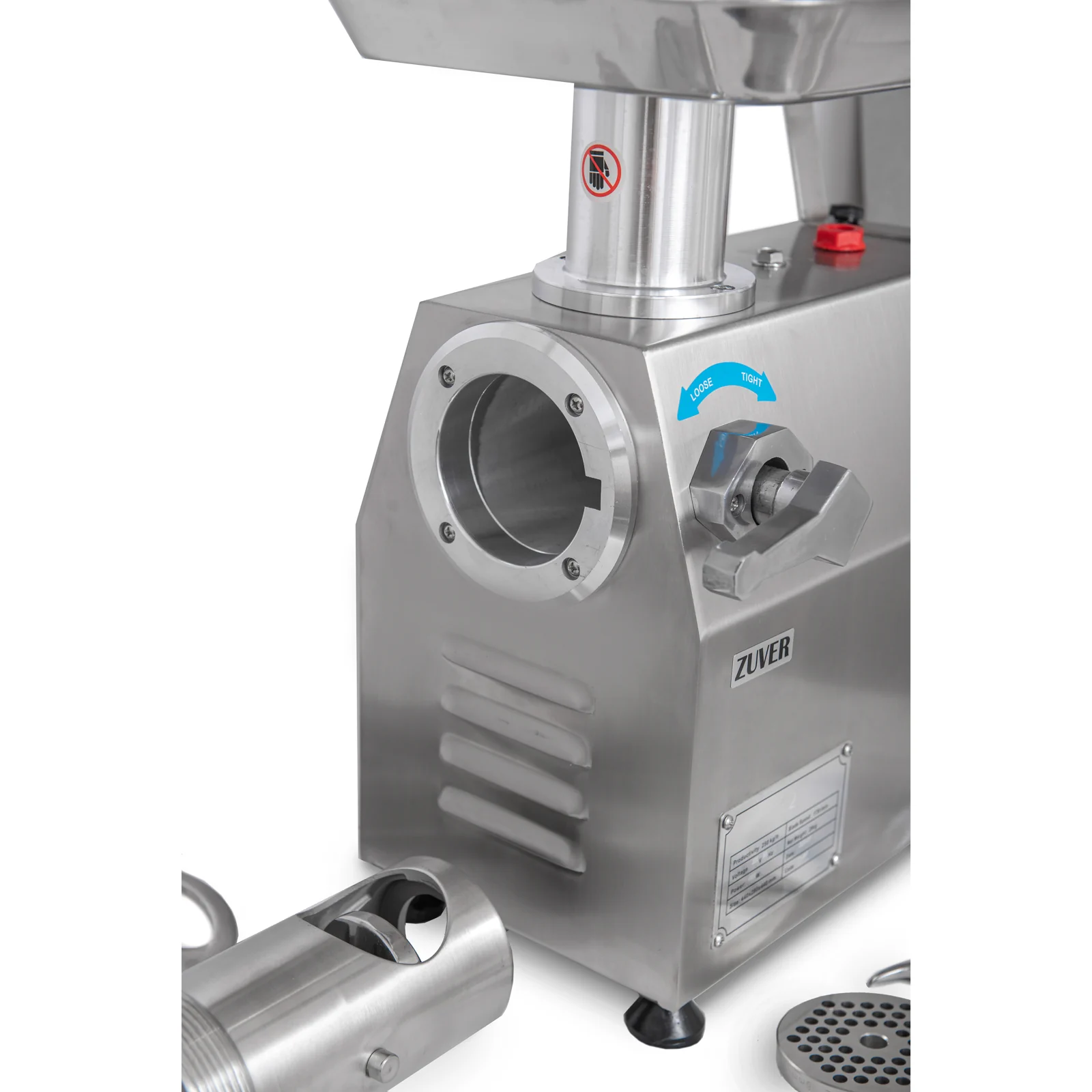 Мясорубка промышленная ZUVER Grinder LUX 1100W Reverse мотор медный горловина из нержавеющей стали - 3
