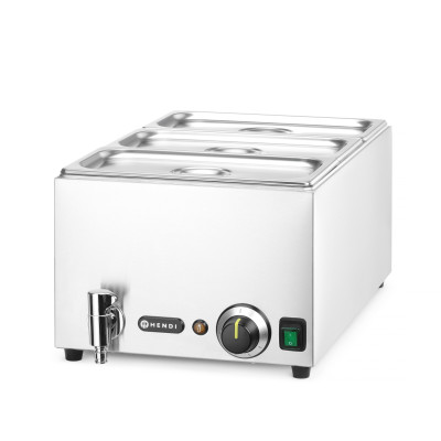 Марміт Bain-marie, зі зливним краном 1/1, 230В/1000Вт, 590x332x(H)242мм + гастроємність 3шт 1/3 100 238868 Hendi