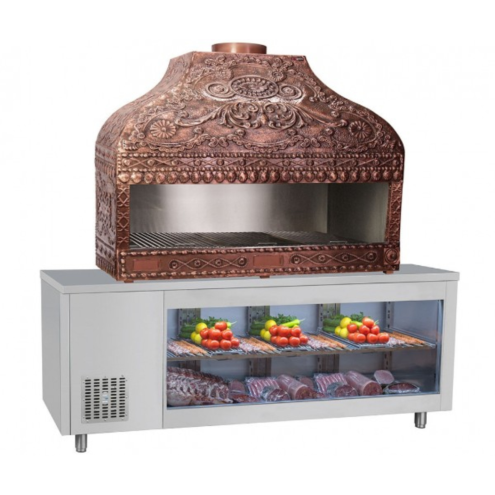 Медный гриль с охлаждающим столом - 2,3 х 0,7 м GGM Gastro KTGFF237D