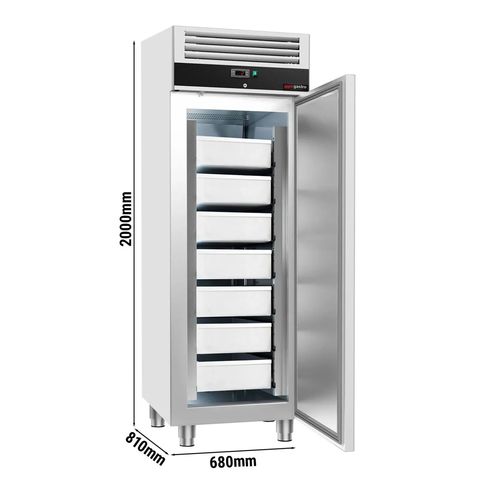 Морозильна шафа для риби ECO - 0,68 x 0,81 m - 600 л - 1 двері GGM Gastro TFG530T1ND