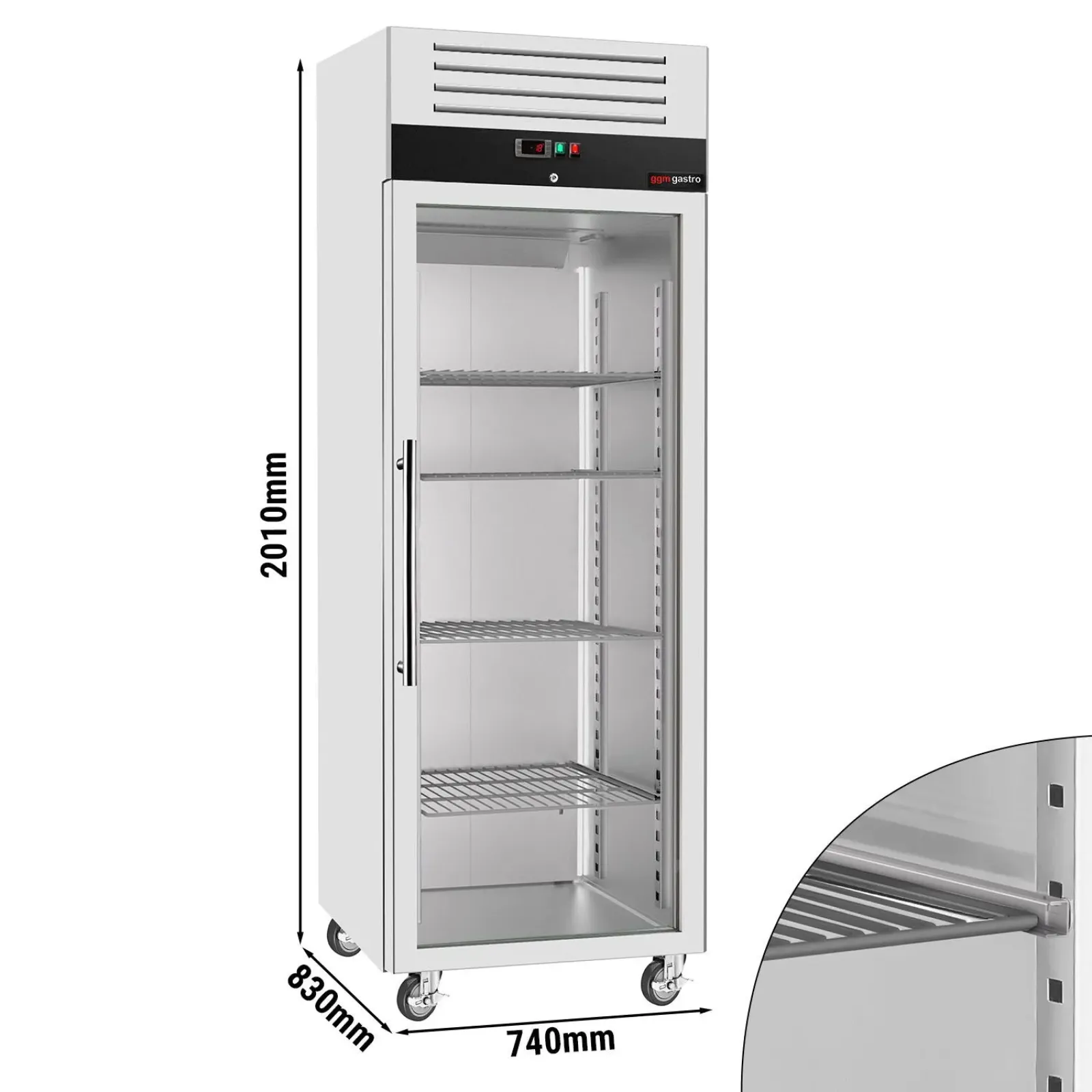 Морозильна шафа ECO - 0,74 x 0,83 m 1 скляні двері GGM Gastro TG700GND
