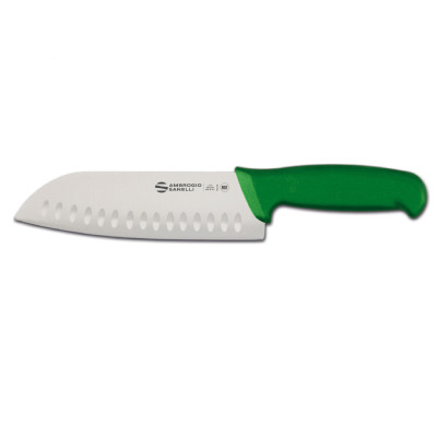 Ніж Supra Colore Santoku, Ambrogio Sanelli, Зелений, (L)310mm S350.018G Hendi X50CrMoV15 Stainless steel;POM (Polyoxymethylene)