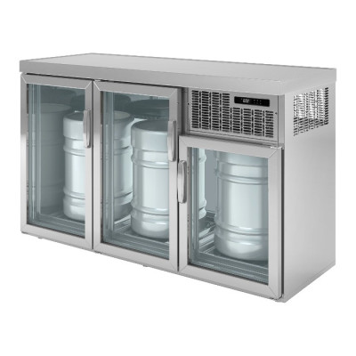 Охладитель бочек для пива - 1,6 x 0,6 m - 3 стеклянных дверей GGM Gastro BGKDC3