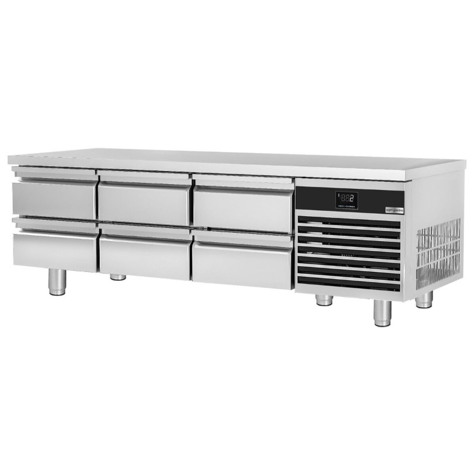 Охлаждающая тумба  Premium - 2000 мм - 210 л. - с 6 выдвижными ящиками GGM Gastro KUF2076DN