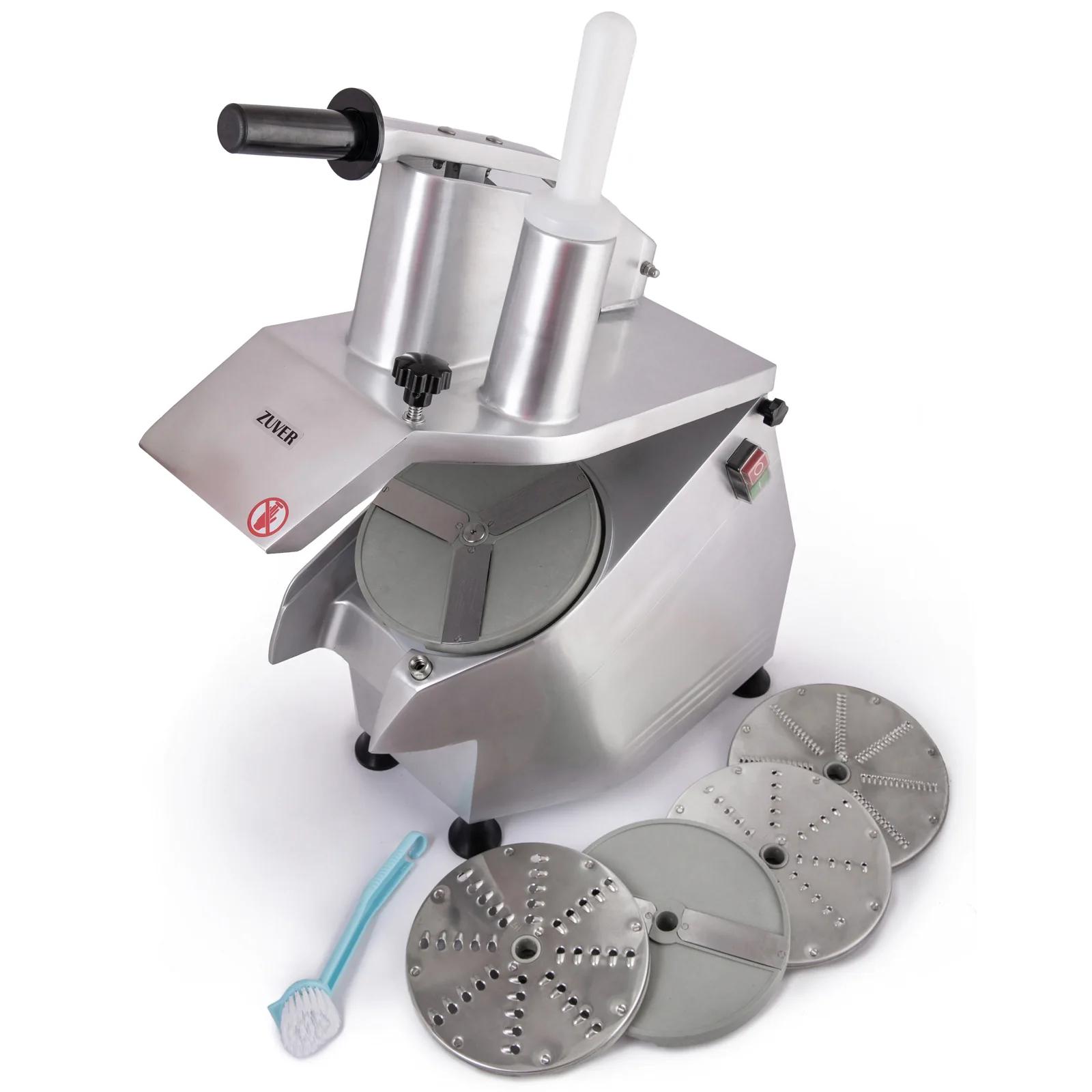 Овочерізка професійна ZUVER Vegetable Cutter Lid Side Neck Narrow 5 Disks кришка набік, горловина вузька 5 дисків 550W, мідний двигун
