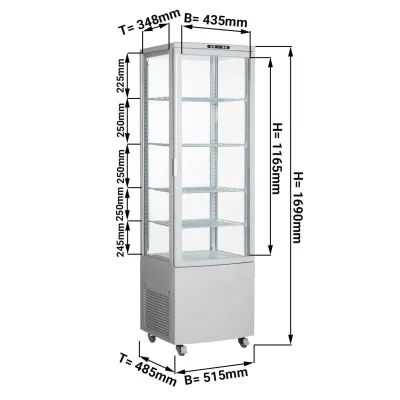 Панорамная витрина 235л - белая GGM Gastro PVNR235N