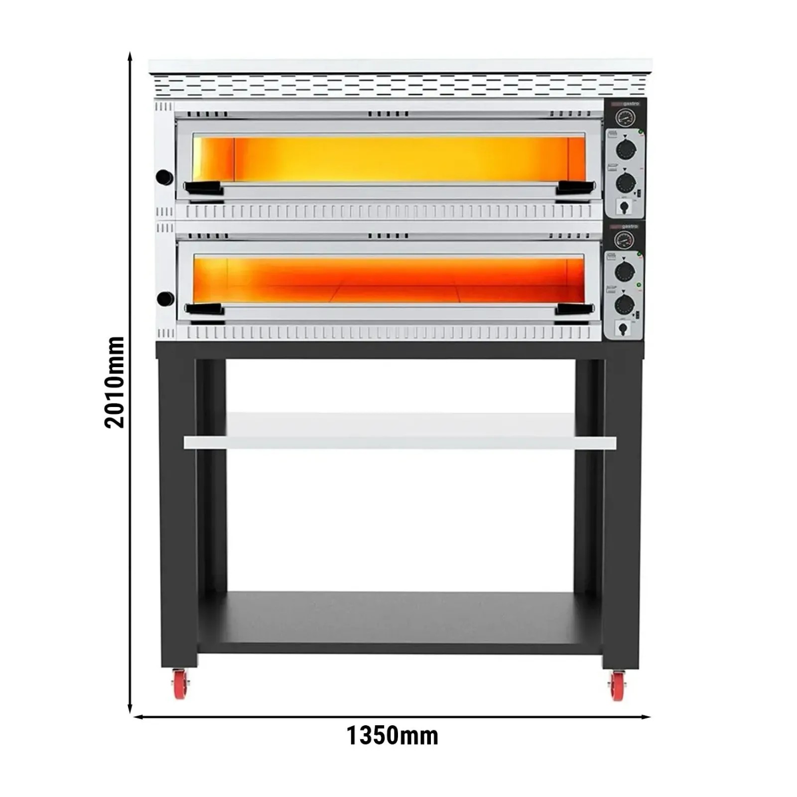 Печь для пиццы, 6 х 34 см, 1 камера, с вытяжкой и подставкой GGM Gastro PIOS63#2#HP#UGP