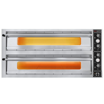 Печь для пиццы с шамотным камнем - 6 + 6 x 30 см GGM Gastro PDI30B-V