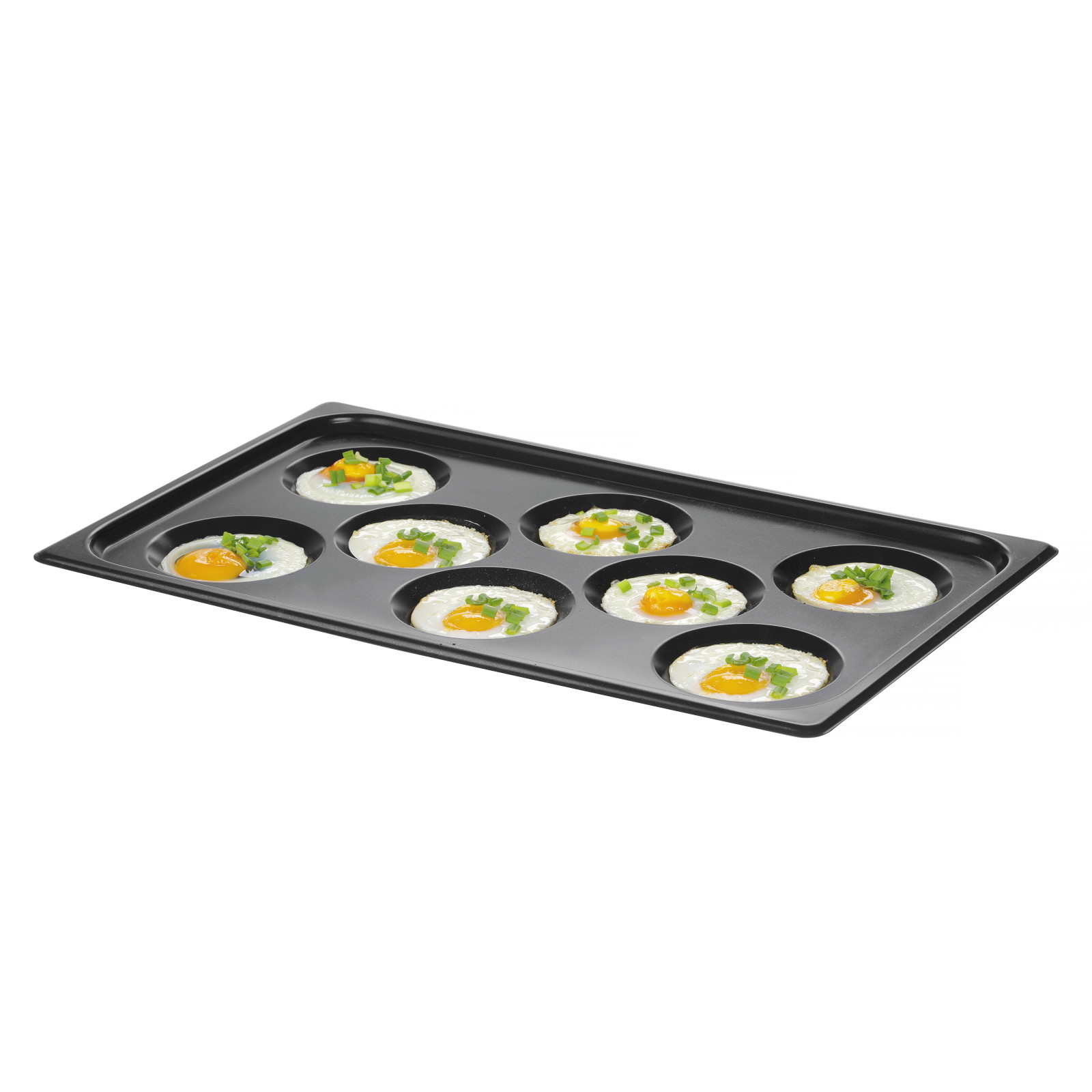 Піддон для яєць, антипригарне покриття CONVECTOMAT Eggplate, HENDI, GN 1/1, чорний, 530x325x(H)26mm 808856 Hendi Aluminium