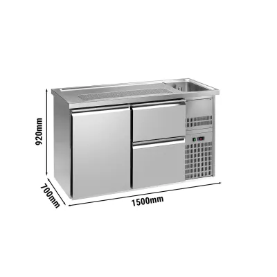 Пивной прилавок 1,5 x 0,7 м GGM Gastro BRA157#ETA#SBA2535