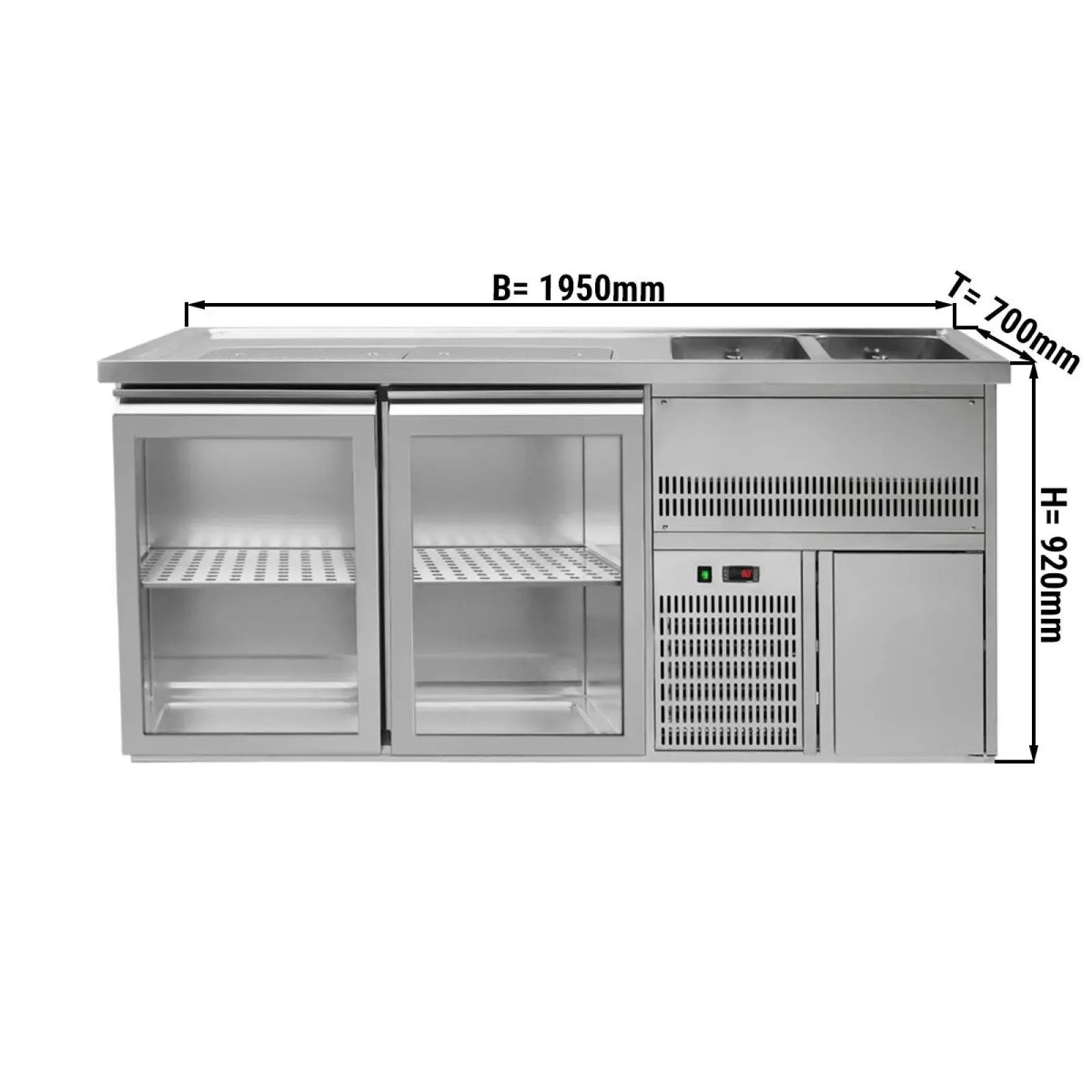 Пивний прилавок 1,95 x 0,7 м GGM Gastro BRA207#2#GTA