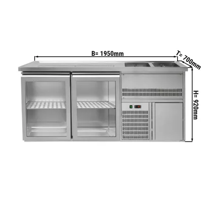 Пивной прилавок 1,95 x 0,7 м GGM Gastro BRA207#2#GTA