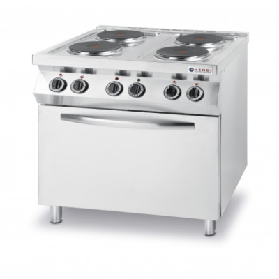 Плита электрическая 4-х конфорочная Kitchen Line Hendi 225936 с электрическим конвекционным жарочным шкафом GN 1/1