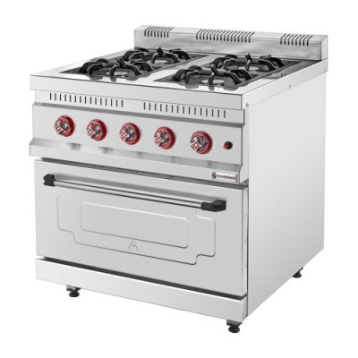 Плита газова 4-х конфорочна з духовкою KZN-80-Silver