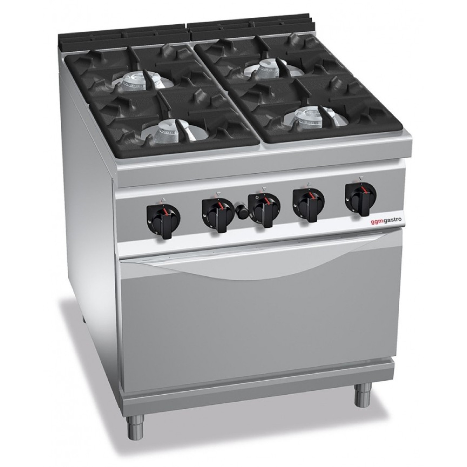 Плита газовая с 4 конфорками (34,5 кВт) + Газовая печь (7,8 кВт) GGM Gastro GHB899H+GB8