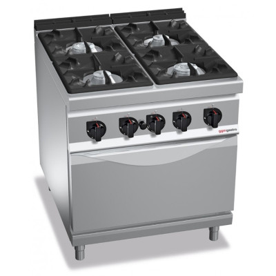 Плита газовая с 4 конфорками (34,5 кВт) + Газовая печь (7,8 кВт) GGM Gastro GHB899H+GB8