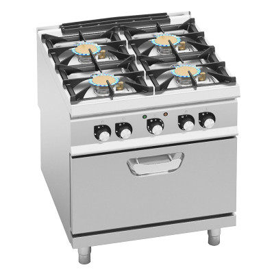 Плита газовая с 4 конфорками GGM Gastro GHB899HM+EB4