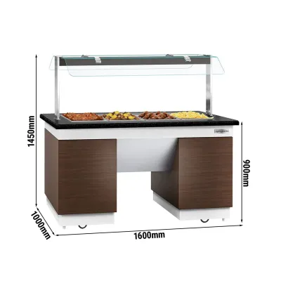 Салат-бар тепловой 1,6 x 1,0 м - 4 х GN 1/1 GGM Gastro BMIN119