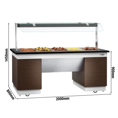 Салат-бар тепловой  2,0 x 0,8 м - 5 х GN 1/1 GGM Gastro BMIN289