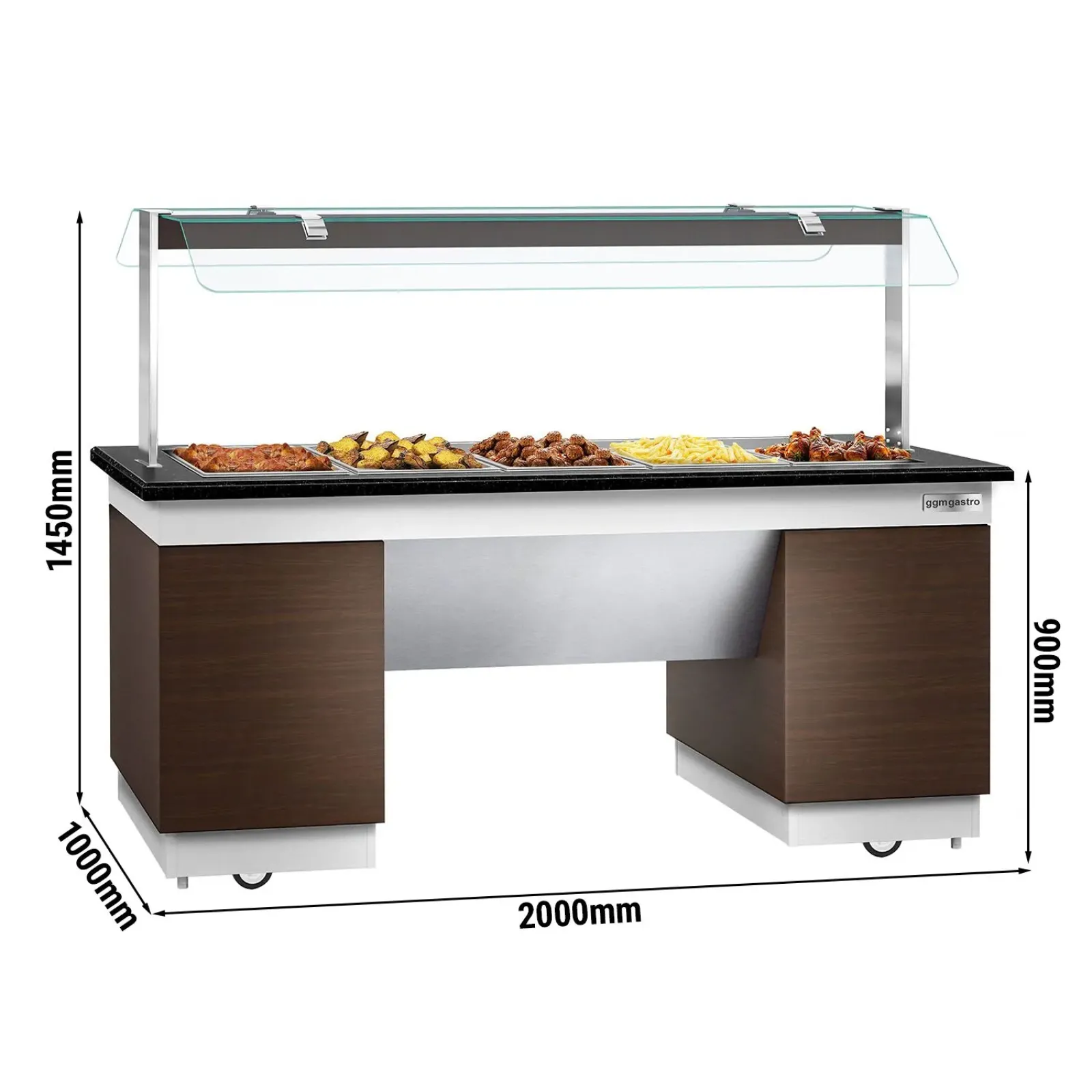 Салат-бар тепловой 2,0 x 1,0 м - 5 х GN 1/1 GGM Gastro BMIN219