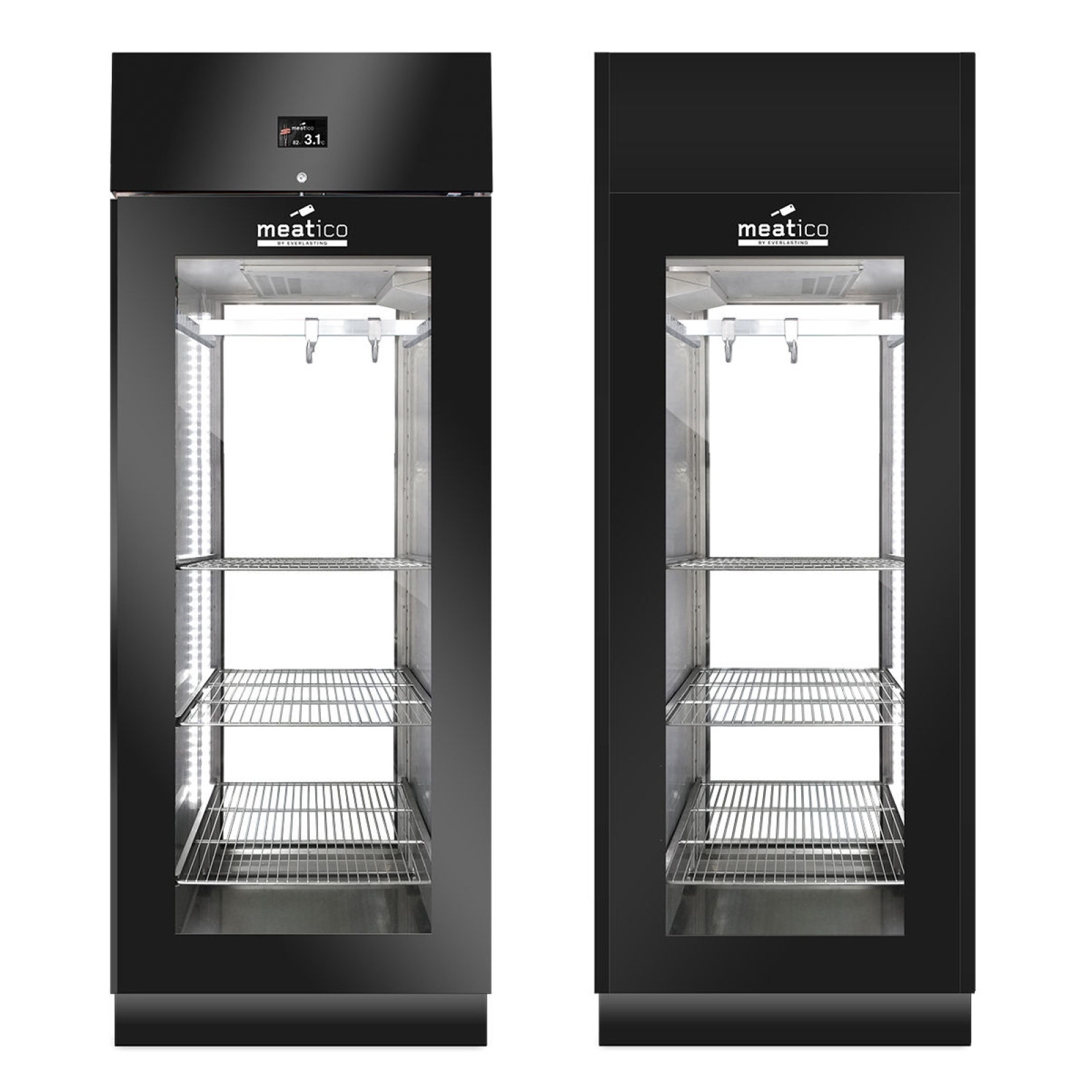 Шкаф холодильный Meatico AC9608 STG GREEN MEAT 700 BLACK PANORAMA
