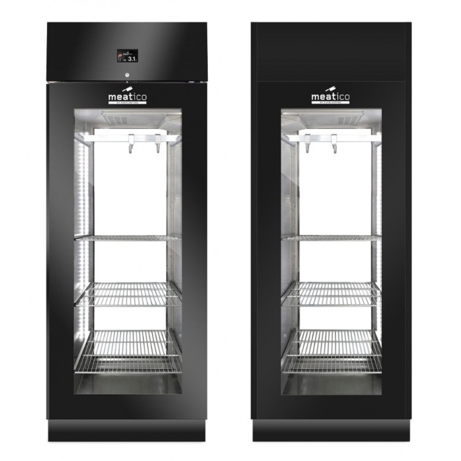 Шафа холодильна Meatico AC9608 STG GREEN MEAT 700 BLACK PANORAMA