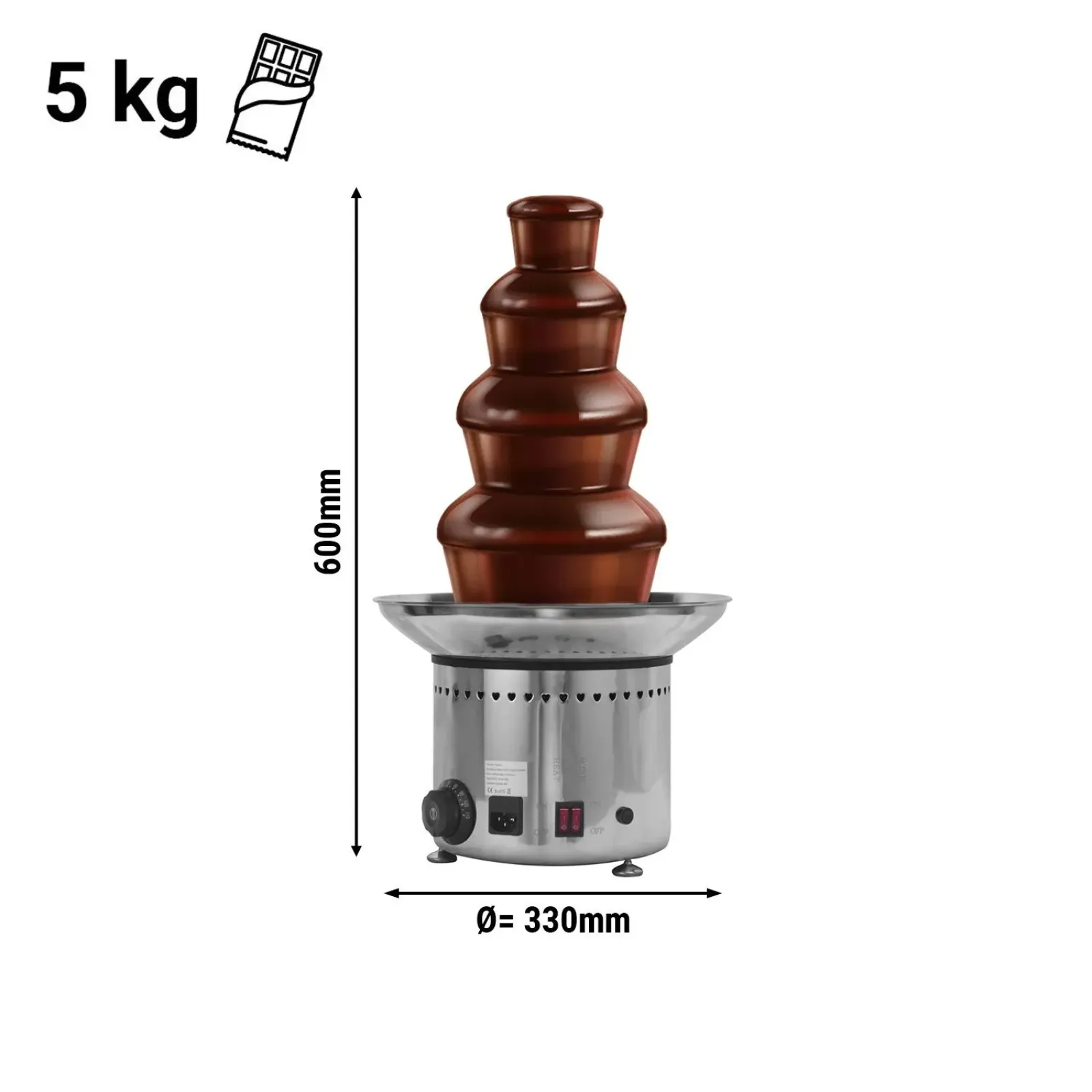 Шоколадный фонтан - 4 уровня - H 60 cm GGM Gastro SBCH4