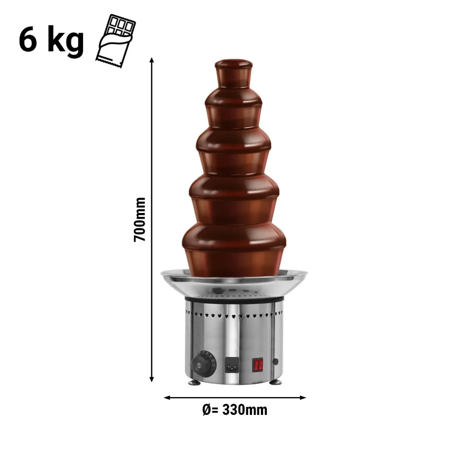 Шоколадний фонтан - 5 рівня - H 70 cm GGM Gastro SBCH5