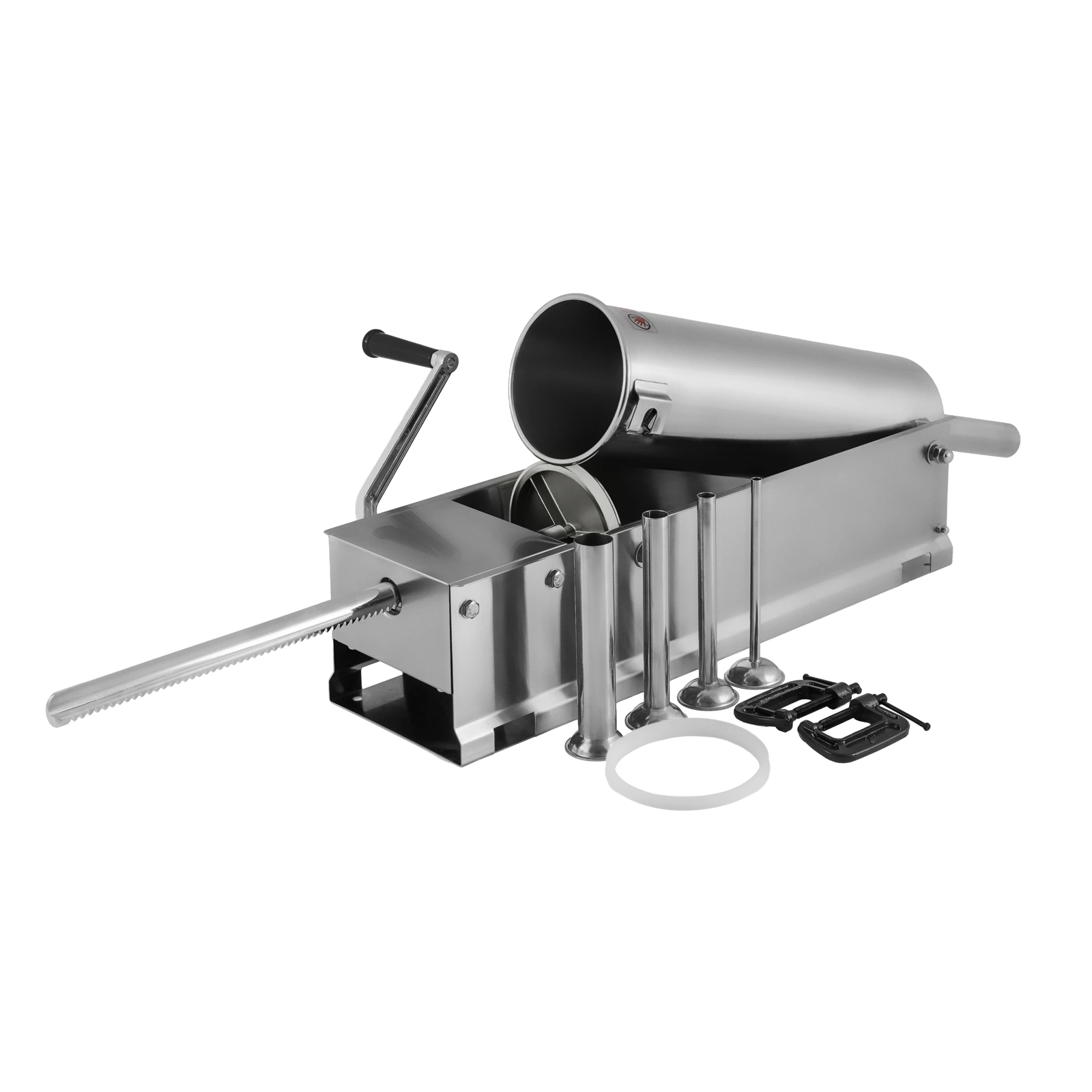Шприц колбасный ZUVER Stuffer Horizontal 7 (SH-7) корпус нержавеющая сталь S/S201 (премиальная марка), крепкие шестерни, 2 скорости, 5 насадок, 2 уплотнительных кольца new - 5