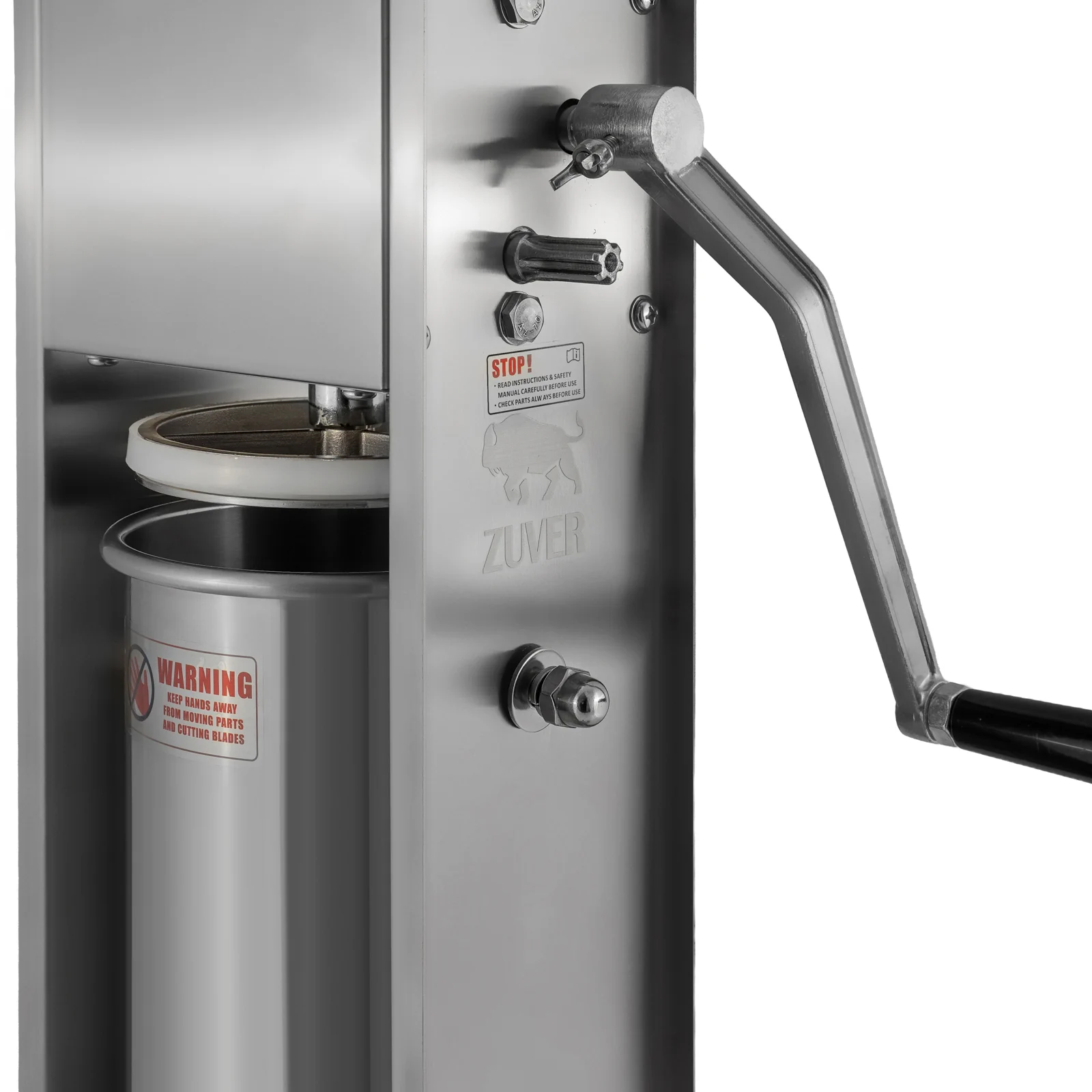 Шприц ковбасний ZUVER Stuffer Vertical 7 (SV-7) корпус нержавіюча сталь S/S201 (преміальна марка), міцні шестерні, 2 швидкості, 5 насадок, 2 ущільнювальні кільця - 4