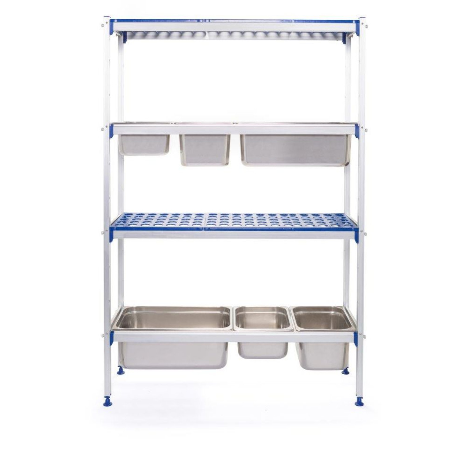Стелаж складський алюмінієвий для контейнерів GN 1/1 812266 Hendi Aluminium;PP (Polypropylene)