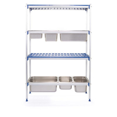 Стелаж складський алюмінієвий для контейнерів GN 1/1 812266 Hendi Aluminium;PP (Polypropylene)