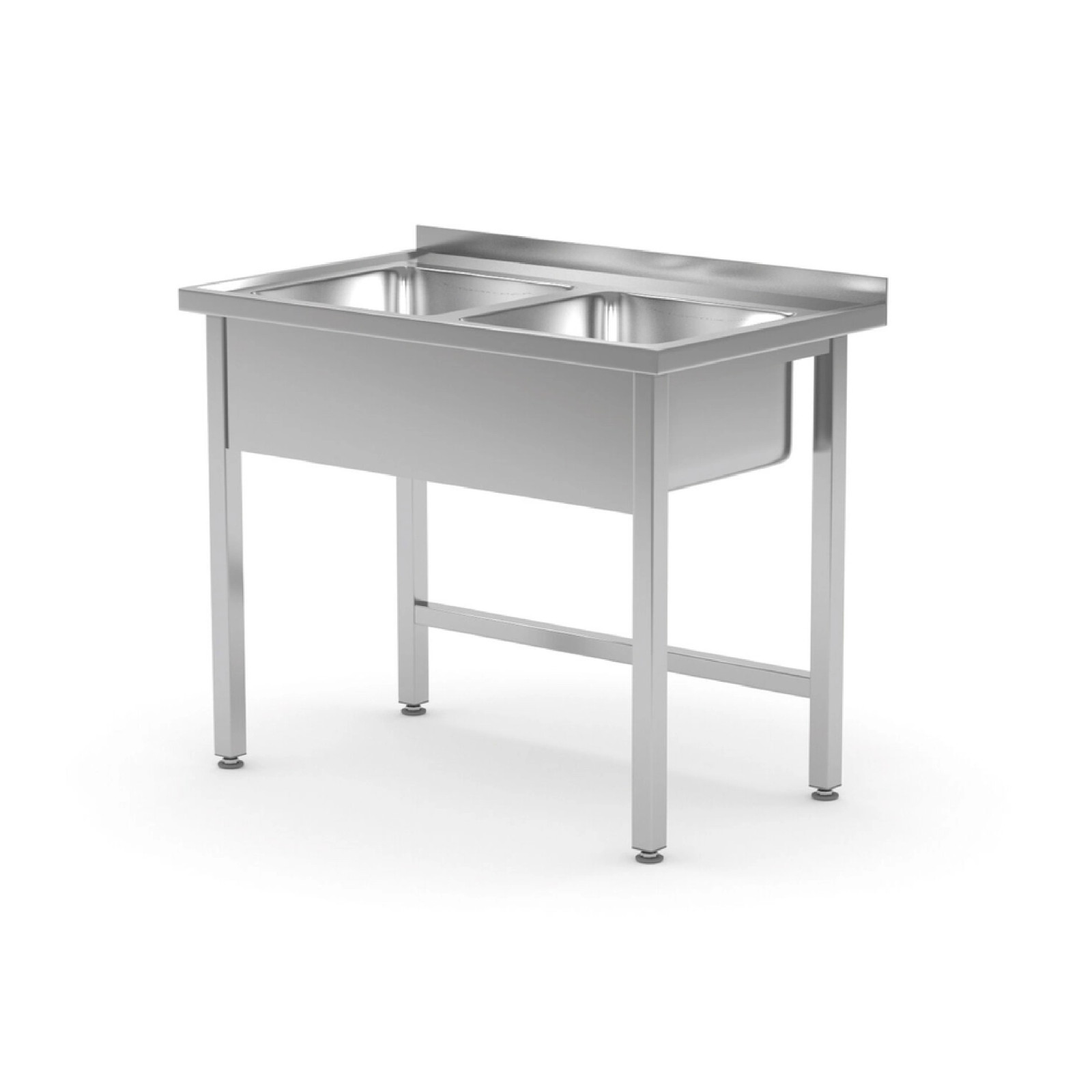 Стол с двумя раковинами без полки 1000x600x(H)850 815007 Hendi Stainless steel