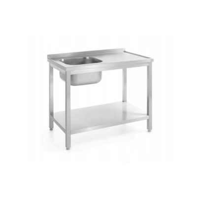 Стіл з мийкою та полицею, з одинарною раковиною 800x600x(Н) 850 мм 812495 Hendi