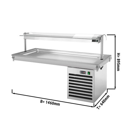 Встроенная охлаждающая плита 1,5 м - Серия B GGM Gastro PA156B