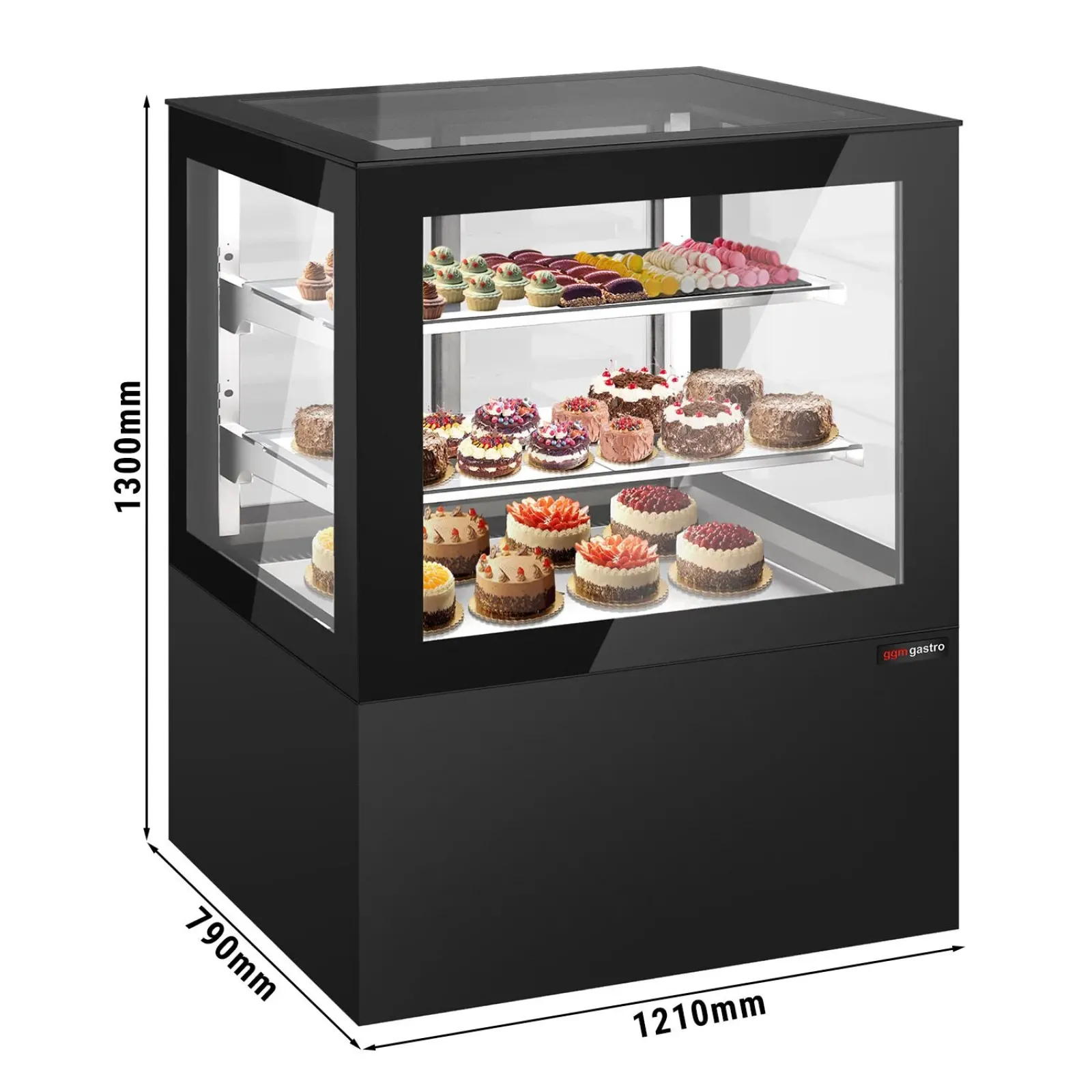 Вітрина для кондитерських виробів 1,21 x 0,79 m GGM Gastro KTVF450