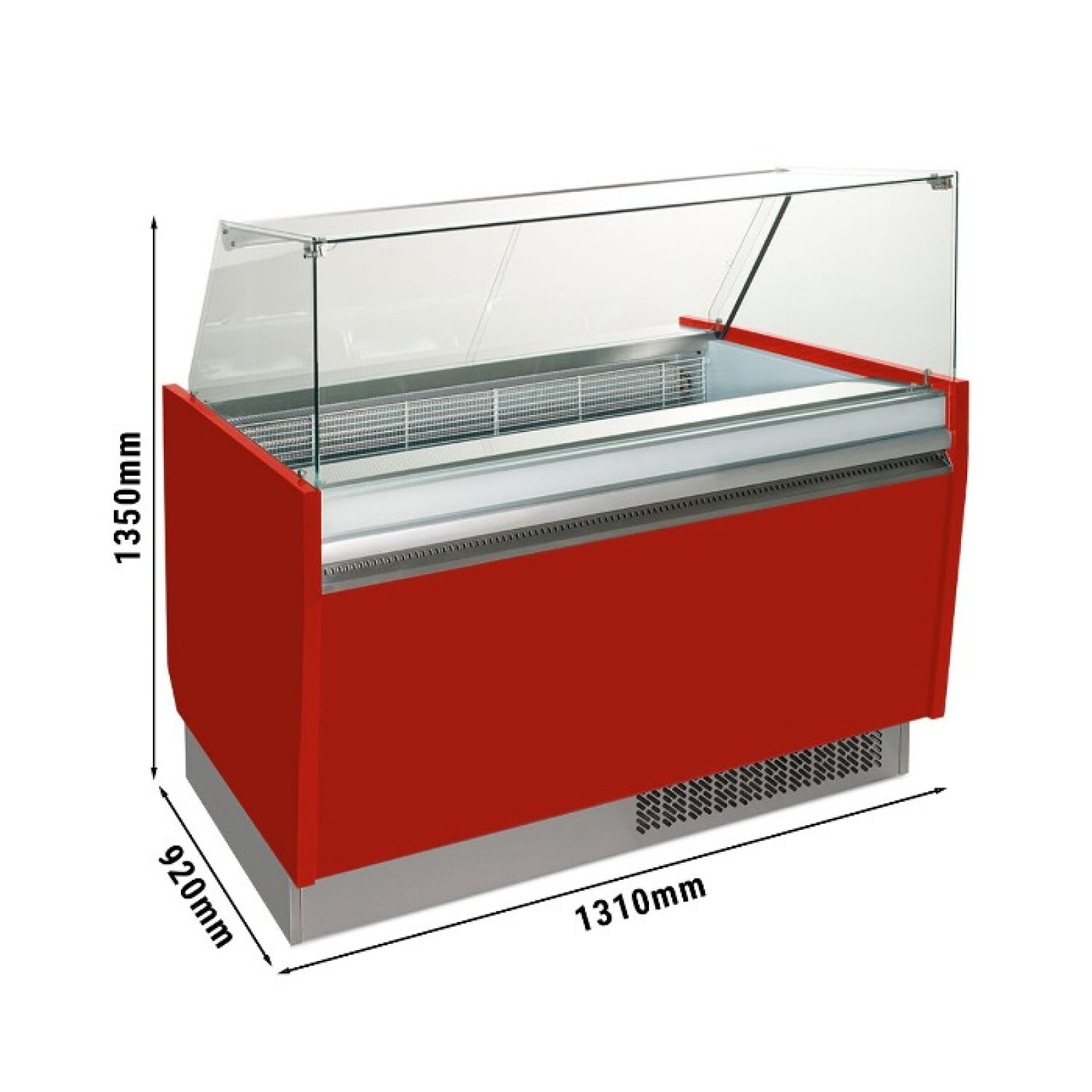 Вітрина для морозива 1,31 x 0,92 м - червона GGM Gastro ESTI12R
