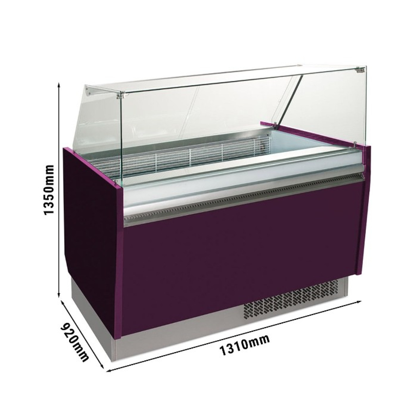 Вітрина для морозива 1,31 x 0,92 м - фіолетова GGM Gastro ESTI12V
