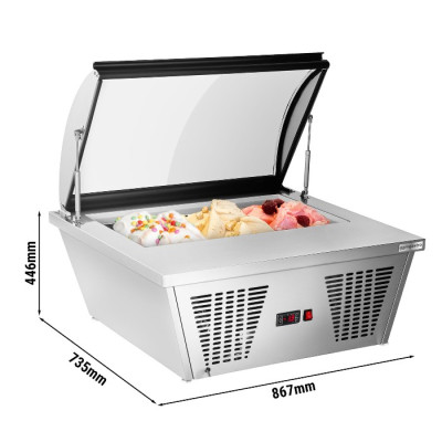 Витрина для мороженого - 4(контейнера) x 5 л  GGM Gastro EAVNR67N
