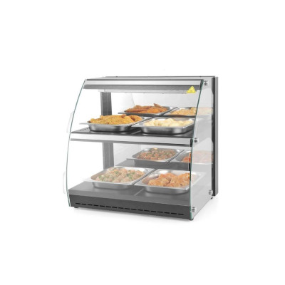 Витрина тепловая Hendi 233962-двухуровневая, 650x467x(H)630 мм, 560 Вт