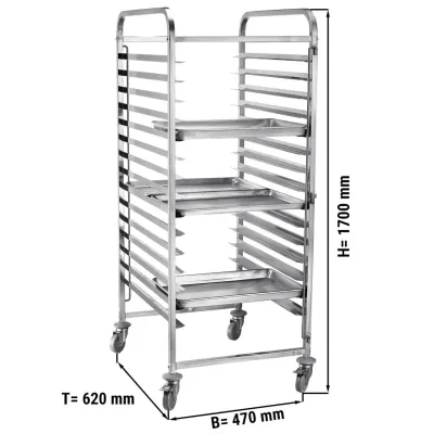 Тележка для подносов 15x EN 60x40 GGM Gastro TWH1564N