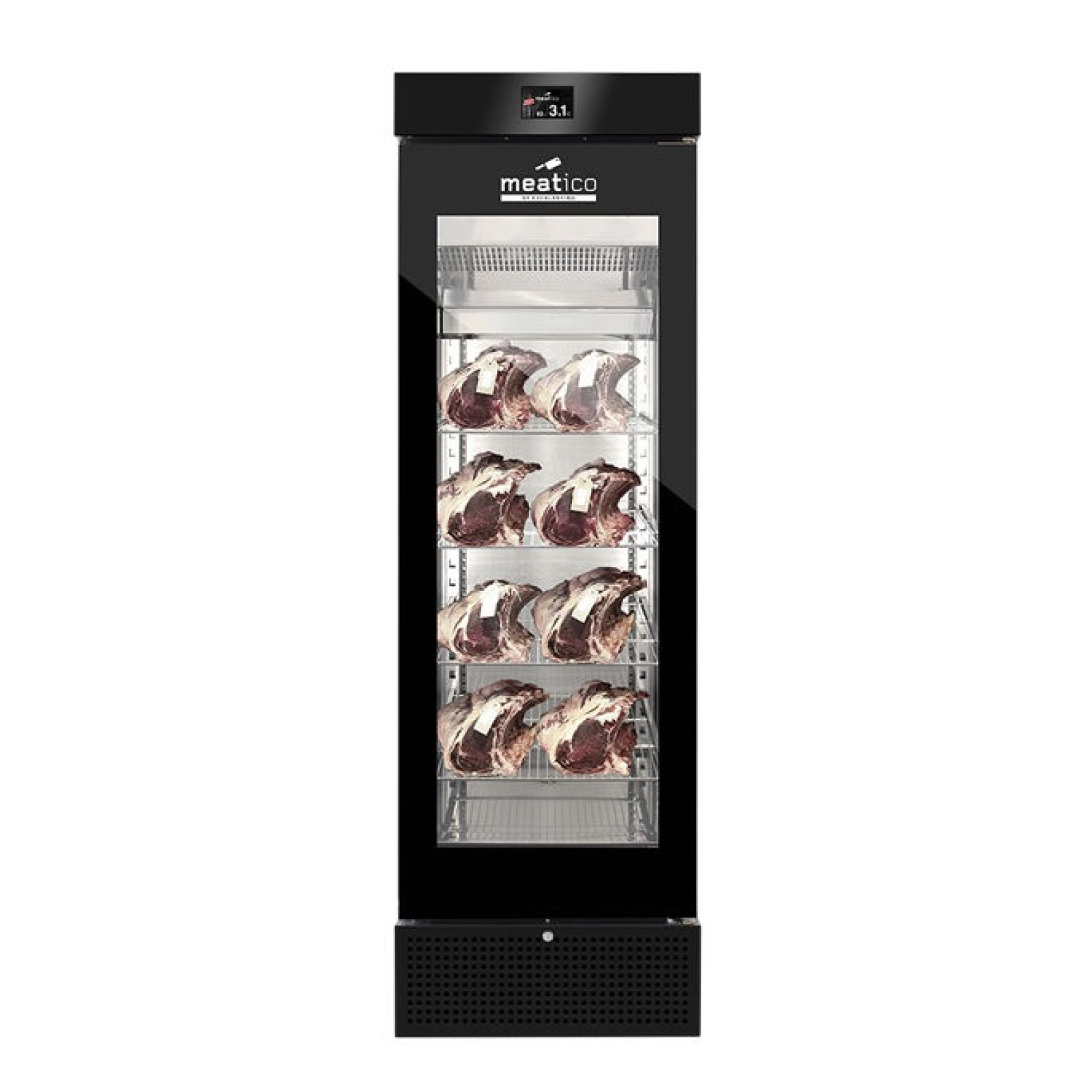  Шафа холодильна Meatico AC9538 STG GREEN MEAT 400 BLACK GLASS
