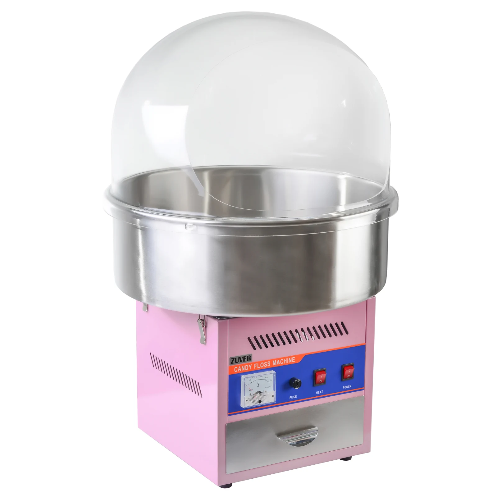 Аппарат для сахарной ваты ZUVER CandyMax Budget с куполом (Германия) 980W обороты ремнем - 4
