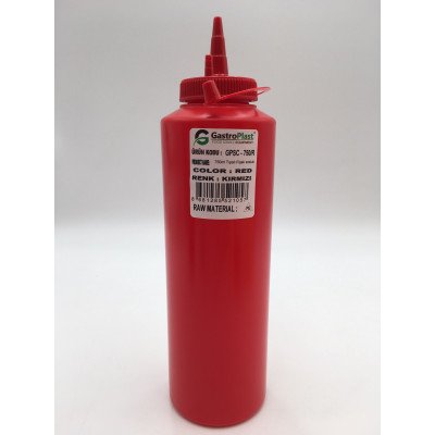 Диспенсер для соусів 750 мл. (червоний) GPSC--00750R Gastro Plast PE Червоний, з ковпачком