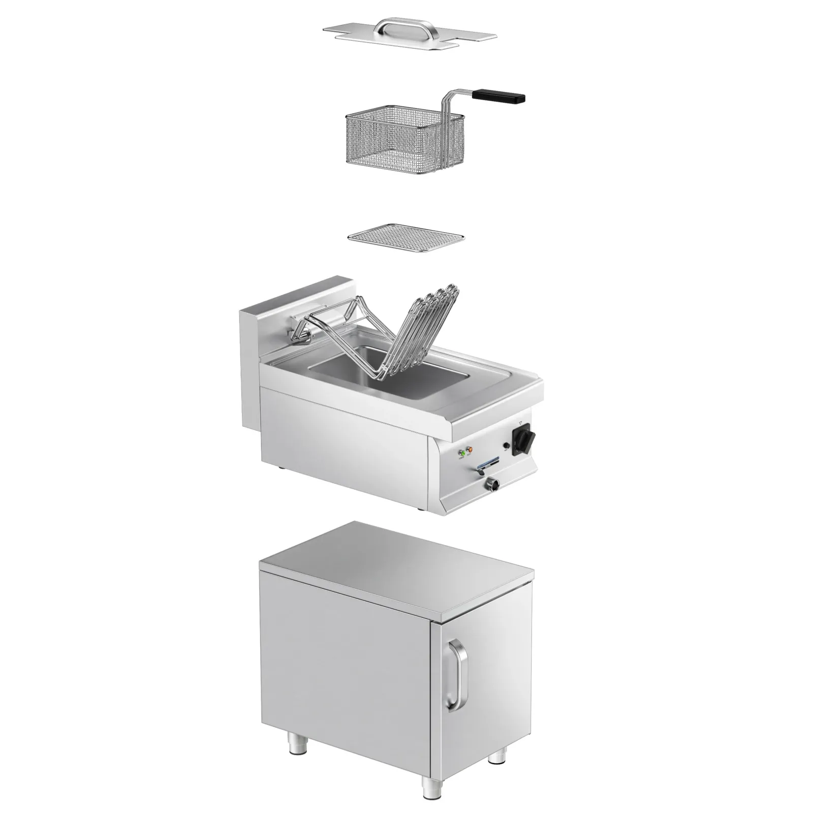 Електрична фритюрниця з підставкою GGM Gastro EFK400-END#UBK400-E - 2