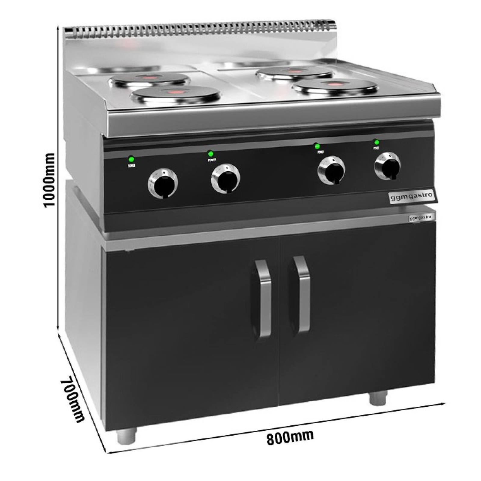 Электрическая плита с 4 конфорками GGM Gastro EHK873E#GK866T