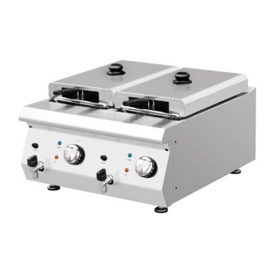 Фритюрница 8 + 8 л / со спускным краном GGM Gastro EFK653-8+8