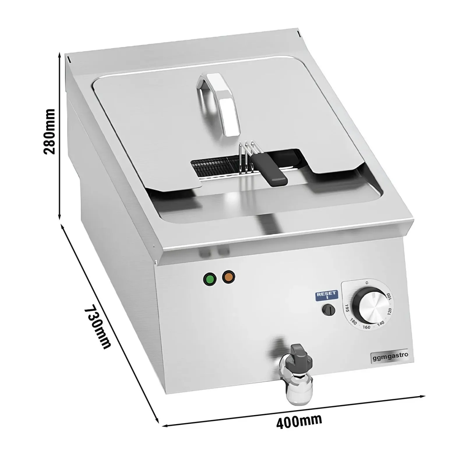 Фритюрница электрическая GGM Gastro EFB473B-10 - 2